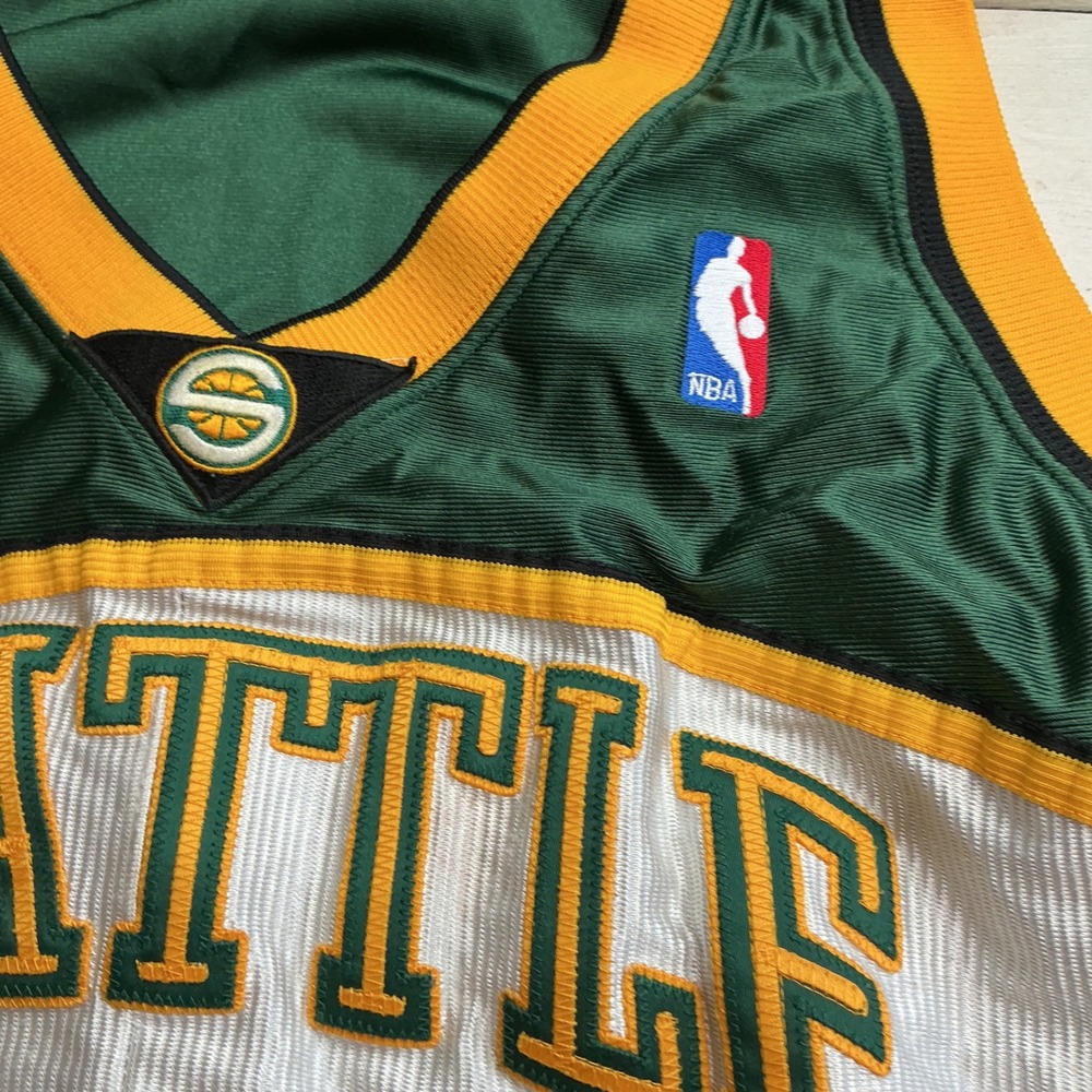 Reebok Seattle SuperSonics Ray Allen 34 NBA Basketball Jersey Green Size 48 L - Picture 4 of 11